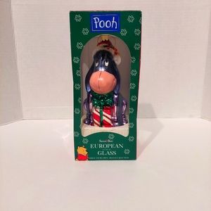 Vintage Disney Eyore European Glass Ornament 1997 Santas Best 5.5" H